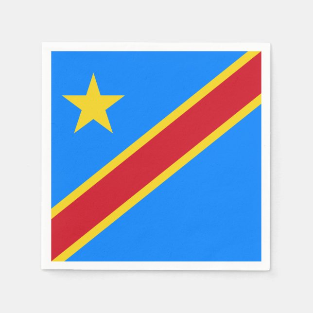 Congo - Democratic Republic of the Congo Flag Napkin (Front)