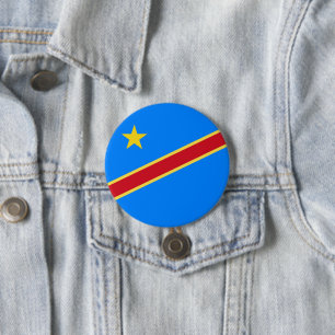 Congo flag 3 inch round button