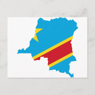 Congo Flag map CD Postcard