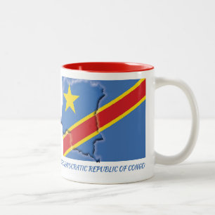 CONGO FLAG MAP Scripture Customized Two-Tone Coffee Mug