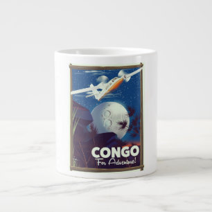Congo For Adventure! travel poster Large Coffee Mug