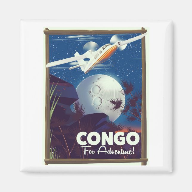 Congo For Adventure! travel poster Magnet (Front)
