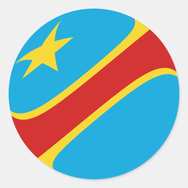 Congo-Kinshasa Fisheye Flag Sticker (Front)