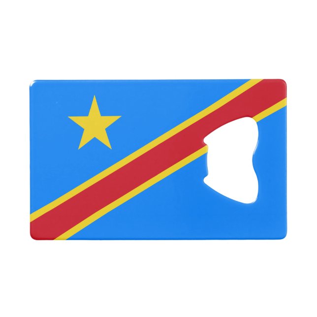 Congo Kinshasa Flag Credit Card Bottle Opener (Front (Horizontal))