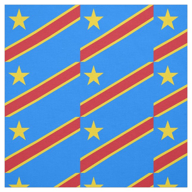 Congo Kinshasa Flag Fabric (Swatch)