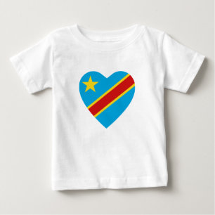 Congo-Kinshasa Flag Heart T-Shirt