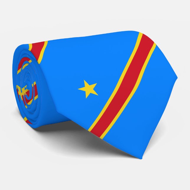 Congo Kinshasa Flag Tie (Rolled)
