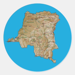Congo-Kinshasa Map Sticker
