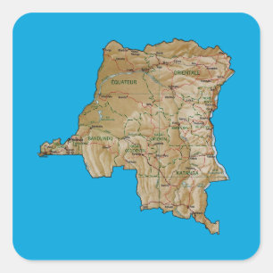 Congo-Kinshasa Map Sticker