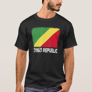Congo Republic Flag Support Gongolese People Wom T-Shirt