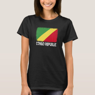 Congo Republic Flag Support Gongolese People Wome T-Shirt