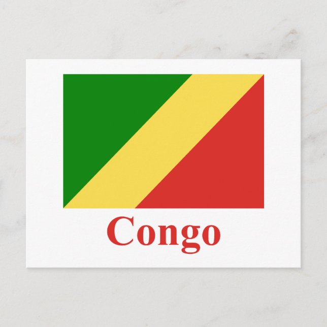Congo Republic Flag with Name Postcard (Front)