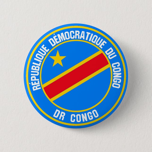 Congo  Round Emblem 2 Inch Round Button (Front)