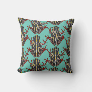 congo tree frog mint throw pillow