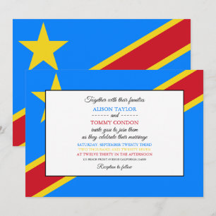 Congolese Flag, Flag of DR Congo Wedding Invitation