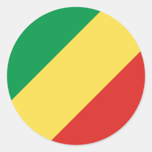Congolese Flag, Flag of Republic of the Congo Classic Round Sticker