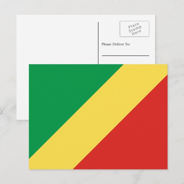 Congolese Flag, Flag of Republic of the Congo Postcard (Front/Back)