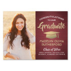 Congrats 2 Photo Burgundy Red Gold Graduation Yard