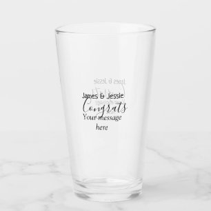 Congrats add name message wedding newly wed couple glass