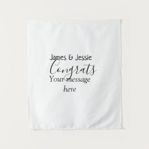 Congrats add name message wedding newly wed couple tapestry