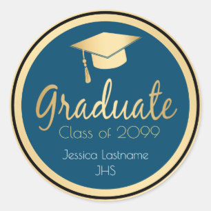 Congrats Any Year Graduate Gold Classic Round Sti Sticker