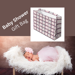 Congrats Baby Girl Pink Pattern Large Gift Bag