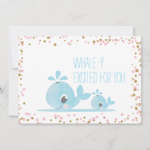 Congrats Baby Watercolor Cute Whales Card