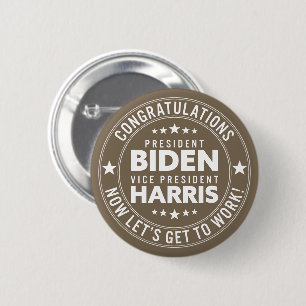 Congrats Biden Harris! Custom Colors Military Tan 2 Inch Round Button