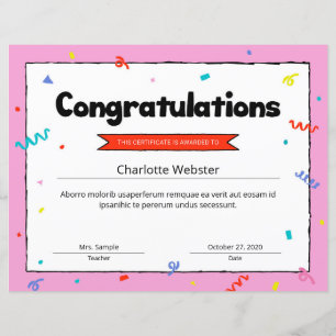 Congrats Certificate Award Template Congratulation