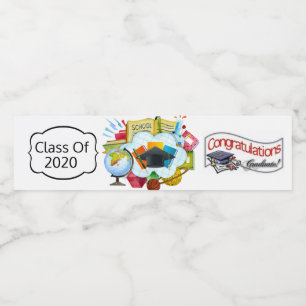 Congrats Class Of 2020 Personalize Year Water Bottle Label