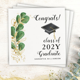 Congrats Class of 2025 Graduate Floral Graduation Napkin