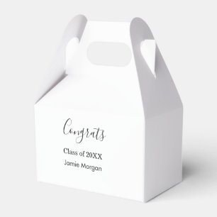 Congrats class of 20XX graduation name simple date Favor Box