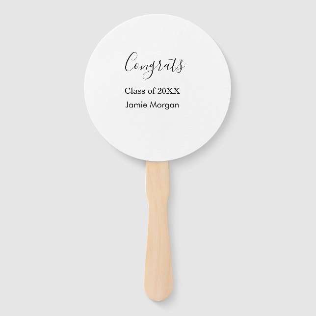 Congrats class of 20XX graduation name simple date Hand Fan (Front)