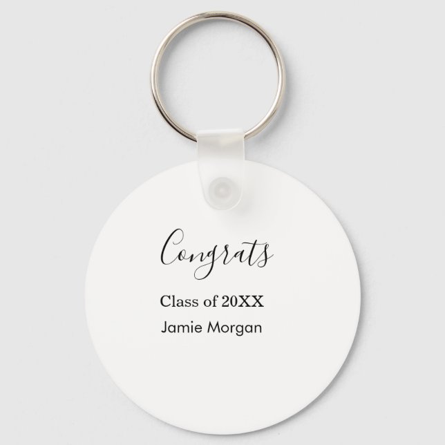 Congrats class of 20XX graduation name simple date Keychain (Front)