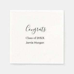 Congrats class of 20XX graduation name simple date Napkin