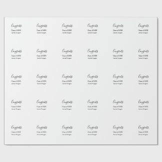 Congrats class of 20XX graduation name simple date Wrapping Paper