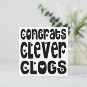 Congrats Clever Clogs Text Hearts Grad Exam (Standing Front)