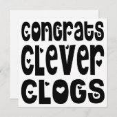 Congrats Clever Clogs Text Hearts Grad Exam (Front/Back)