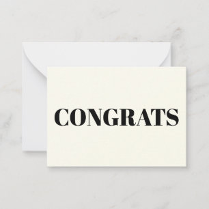 Congrats, Congratulations, black ivory Advice Card