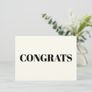 Congrats, Congratulations, black ivory modern Card