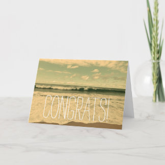 "CONGRATS!" Congratulations Card with Ocean Waves