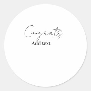 Congrats congratulations graduate name date  classic round sticker