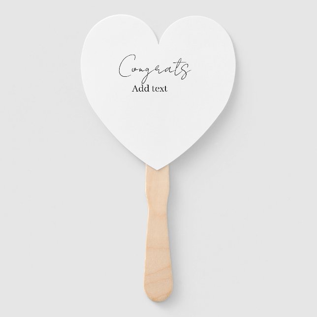 Congrats congratulations graduate name date  hand fan (Front)
