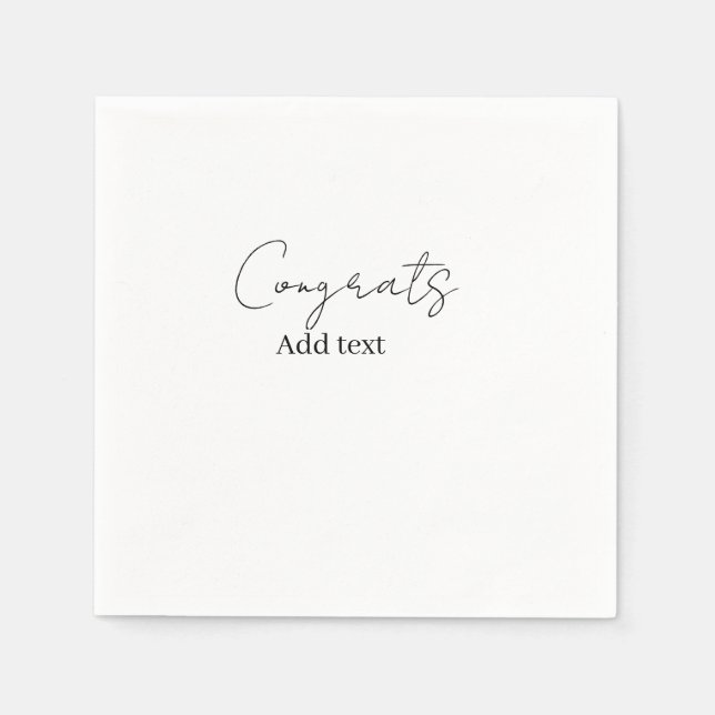 Congrats congratulations graduate name date  napkin (Front)