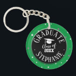 Congrats Custom Name Graduation Confetti  Keychain<br><div class="desc">Big Bold Type Class of any year custom text. Most Text is unlocked and adjustable. Just use the customize it template options. Matches with other graduation party items in my shop.</div>