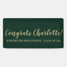 Congrats dark green gold custom script graduation