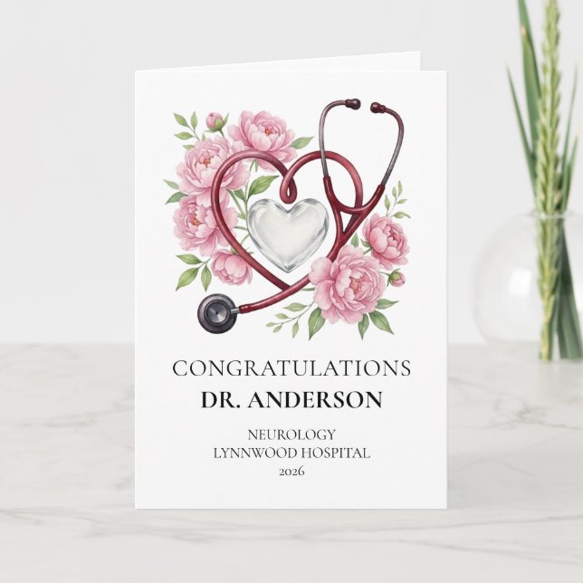 Congrats Doctor, Nurse Personalized Card (Front)
