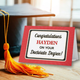 Congrats! Doctorate Degree Graduation card
