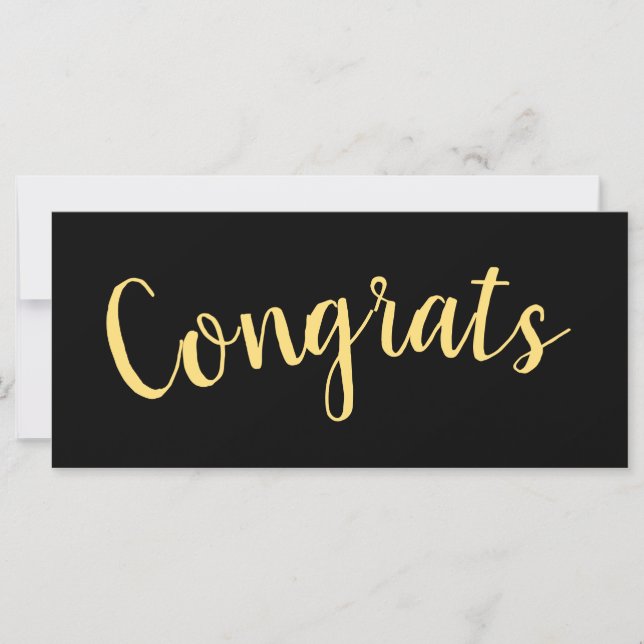 CONGRATS Elegant Script Modern Black Background (Front)