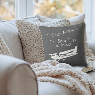 Congrats First Solo Aviation Pilot Personalized Throw Pillow